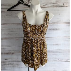 Alice & Trixie Leopard Print Silk Tank Blouse Sz Small